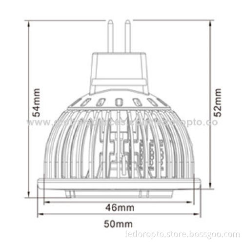 LD 3W MR16 LED Spotlight, Flat with 42 Pieces Aluminum Fins, Cree XPE
